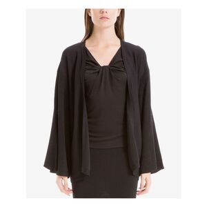MAX STUDIO Womens Black Bell Sleeve Open Cardigan Top Size: S